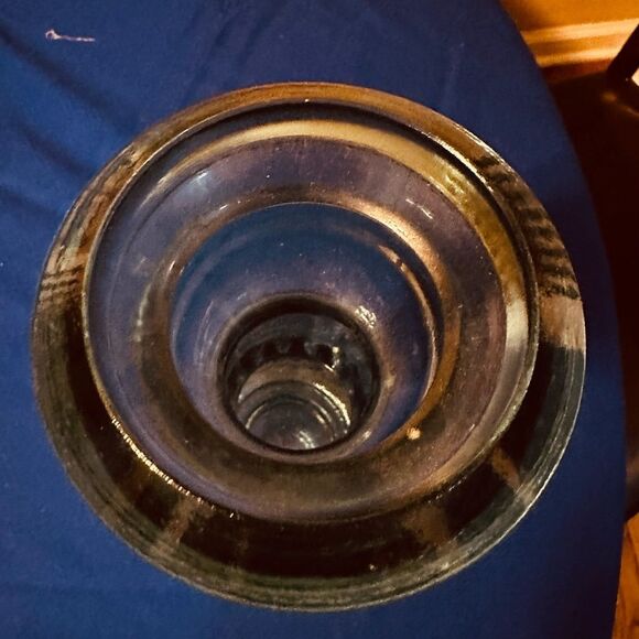 Recycled Glass Made in Spain Vintage Heavy thick vase Aqua Blue - Picture 4 of 7